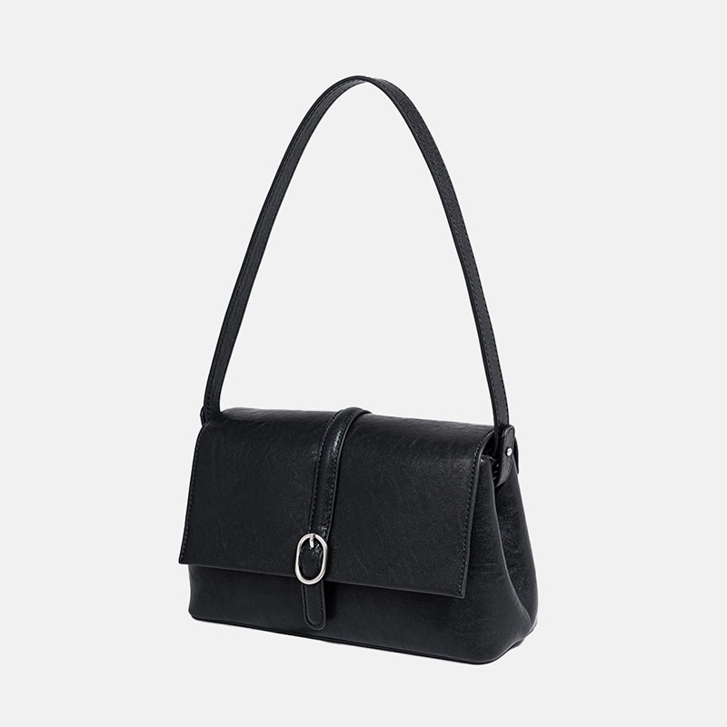 Women's Minimalist Genuine Leather Magnetic Closure Shoulder Bag