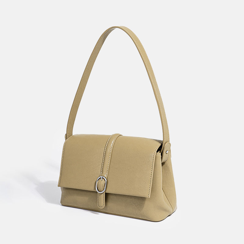 Sac à bandoulière minimaliste en cuir véritable à fermeture magnétique pour femmes