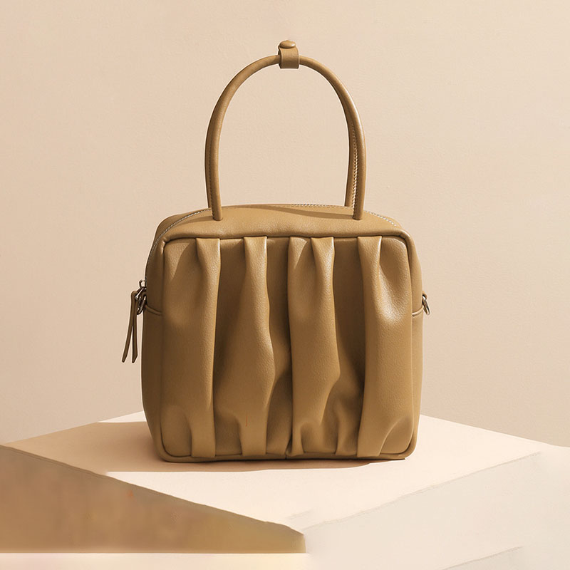 Sac à main Minimalist Genuine Leather Pleated Cloud Handbag de la femme