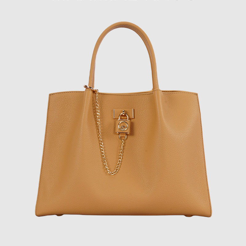 Minimalistische Damen-Tasche aus echtem Leder mit Schloss-Charme