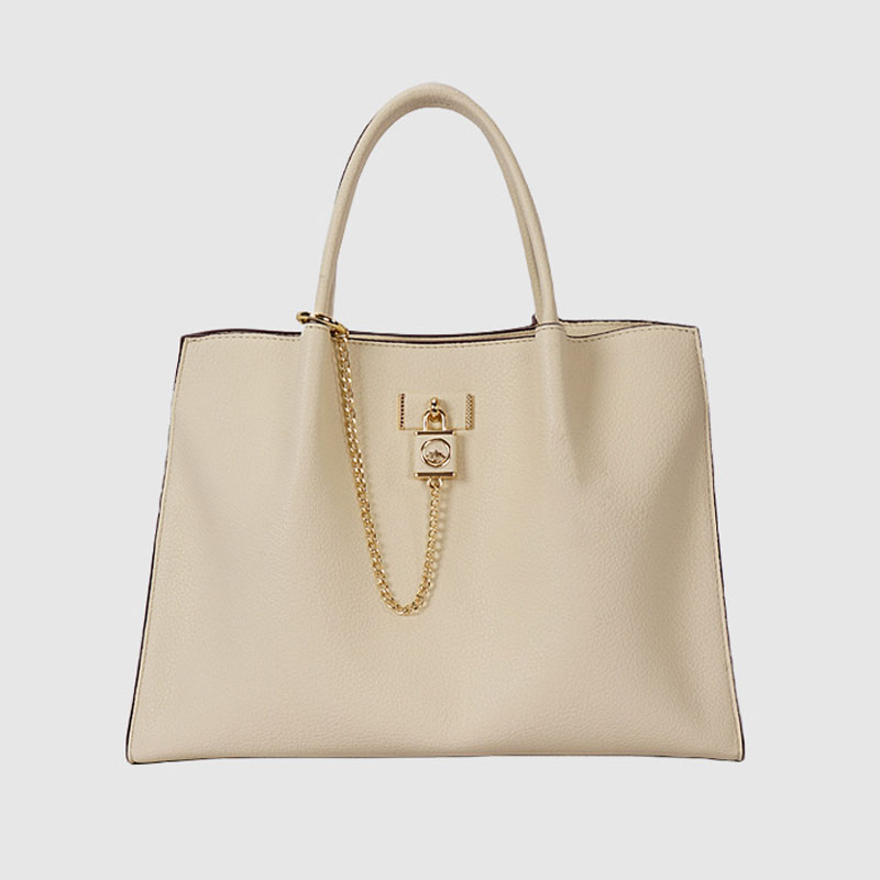 Minimalistische Damen-Tasche aus echtem Leder mit Schloss-Charme