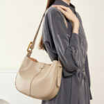 Women's Minimalist Genuine Leather Wide-Strap Shoulder Bag