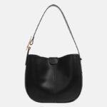 Women's Minimalist Genuine Leather Wide-Strap Shoulder Bag