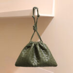 Women's Vintage Woven Leather Drawstring Cloud Crossbody Bag