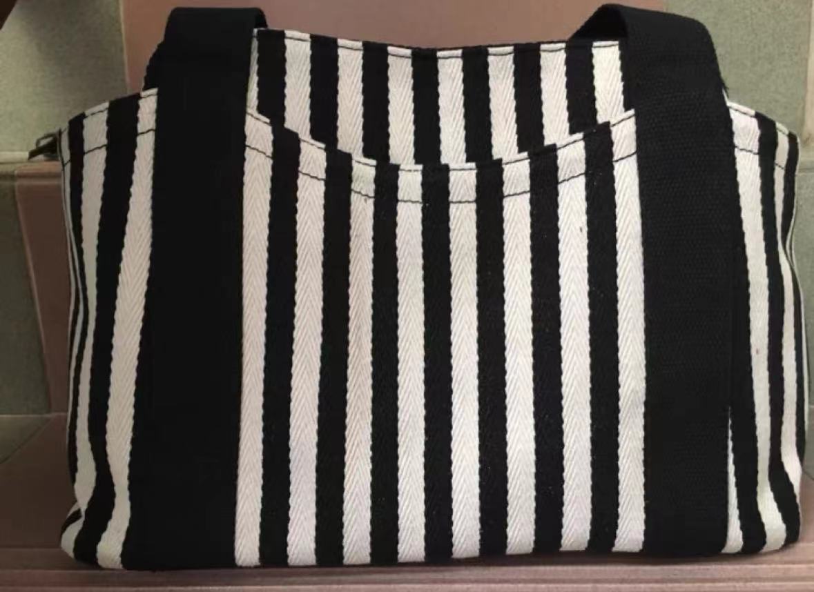 Women's Large Stripes Canvas Tote Bags photo review