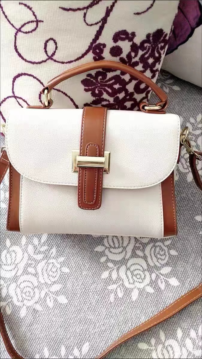 Women's Retro Genuine Leather Color Block Crossbody Top Handle Bag photo review