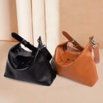 Women's Leather Zip Shoulder Hobo Bag