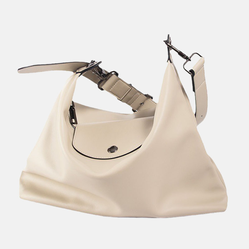 Women's Leather Zip Shoulder Hobo Bag