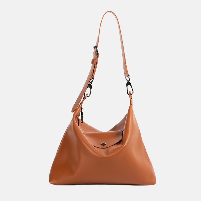 Women's Leather Zip Shoulder Hobo Bag