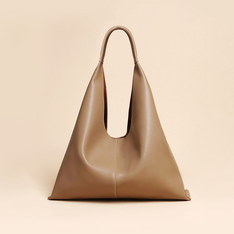 Minimalistische Damen Leder Einzelschulter Hobo Tasche