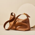 Women's Minimalist Leather Zip-Top Hobo Shoulder Bag