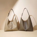 Women's Vintage Genuine Leather Drawstring Buckle Tote Bag