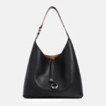 Women's Vintage Genuine Leather Drawstring Buckle Tote Bag