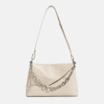 Women's Vintage Leather Chain Baguette Bag