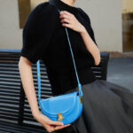 Women's Vintage Leather Half-Moon Crossbody Saddle Bag