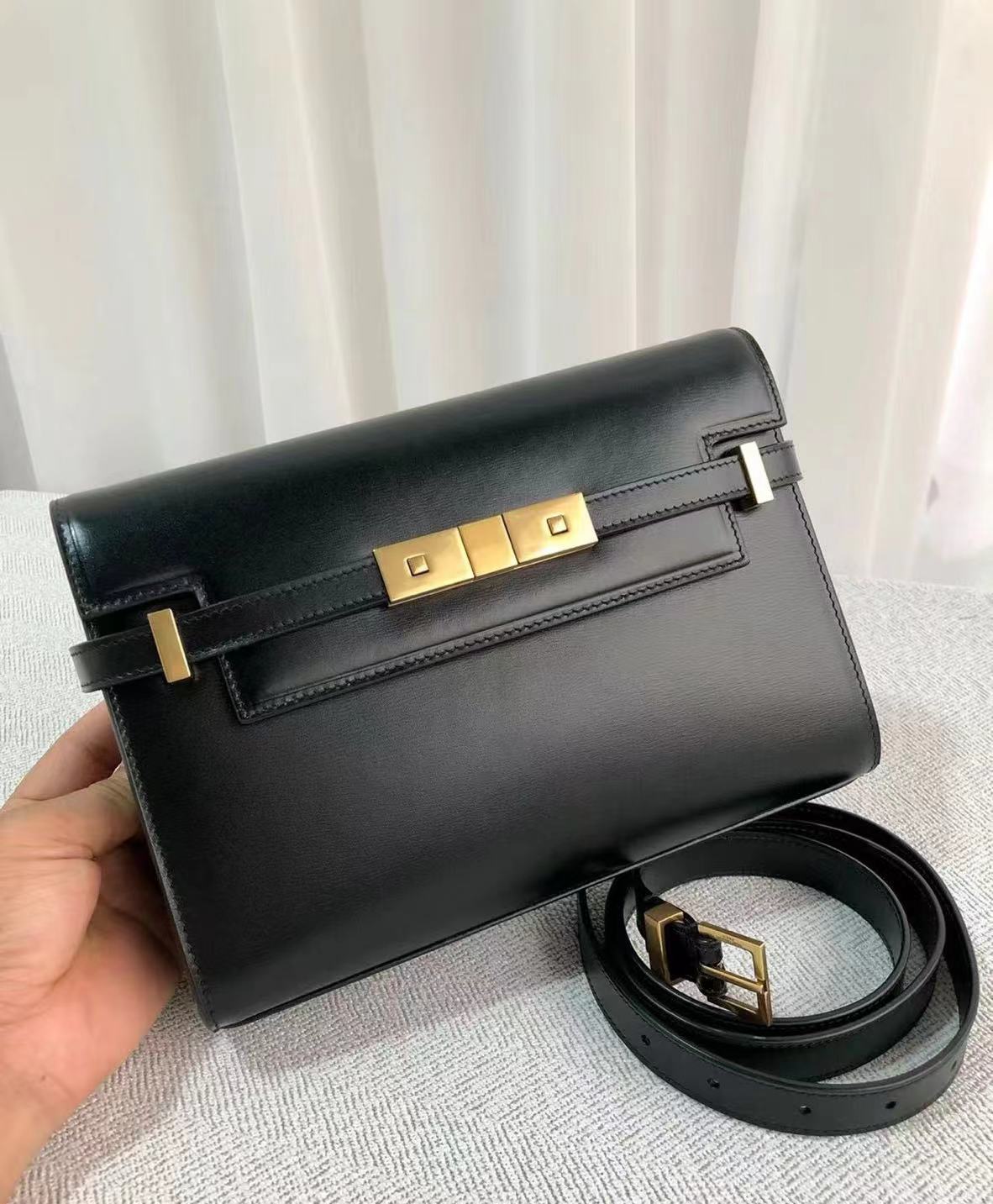 Women's Genuine Leather Flap Shoulder Bags Black photo review