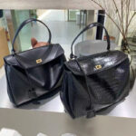 Women's Croc Print Soft Leather Top Handle Bags