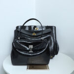 Women's Croc Print Soft Leather Top Handle Bags