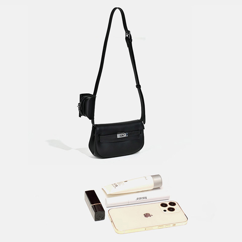 Sacoche en cuir véritable pour femmes avec fermeture à clé
