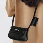 Women's Genuine Leather Crossbody Lock Closure Saddle Bag