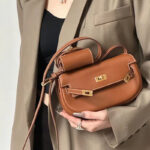 Sacoche en cuir véritable pour femmes avec fermeture à clé