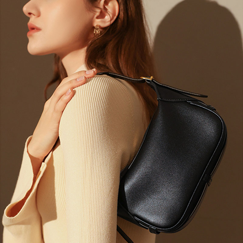 Women's Genuine Leather Dumpling-Shaped Shoulder Bag