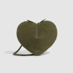 Women's Mini Suede Leather Genuine Heart-Shaped Crossbody Bag