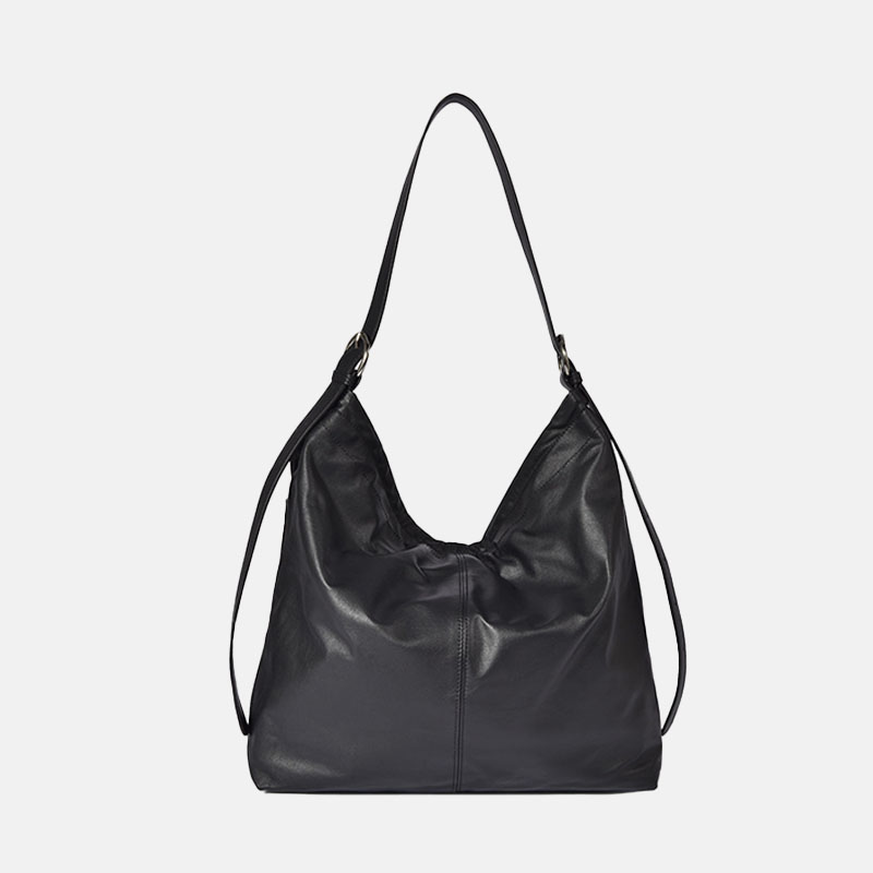 Women's Minimalist Genuine Leather Hobo Tote Bag