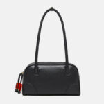 Minimalistische Baguette-Schultertasche aus echtem Leder mit Reißverschluss für Damen