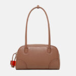 Minimalistische Baguette-Schultertasche aus echtem Leder mit Reißverschluss für Damen