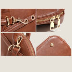 Women's Minimalist Leather Shell-Shaped Handbag With Buckle