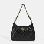 Women's Quilted Genuine Leather Chain Tote Bag