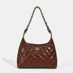 Women's Quilted Genuine Leather Chain Tote Bag