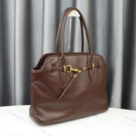 Women's Vintage Genuine Leather Tote Bag With Drawstring Buckle