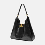 Women's Vintage Oil Wax Genuine Leather Clasp Accent Hobo Bag