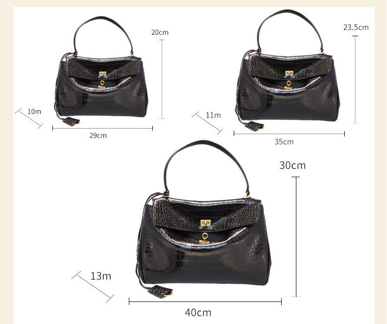 Women's Croc Print Soft Leather Top Handle Bags