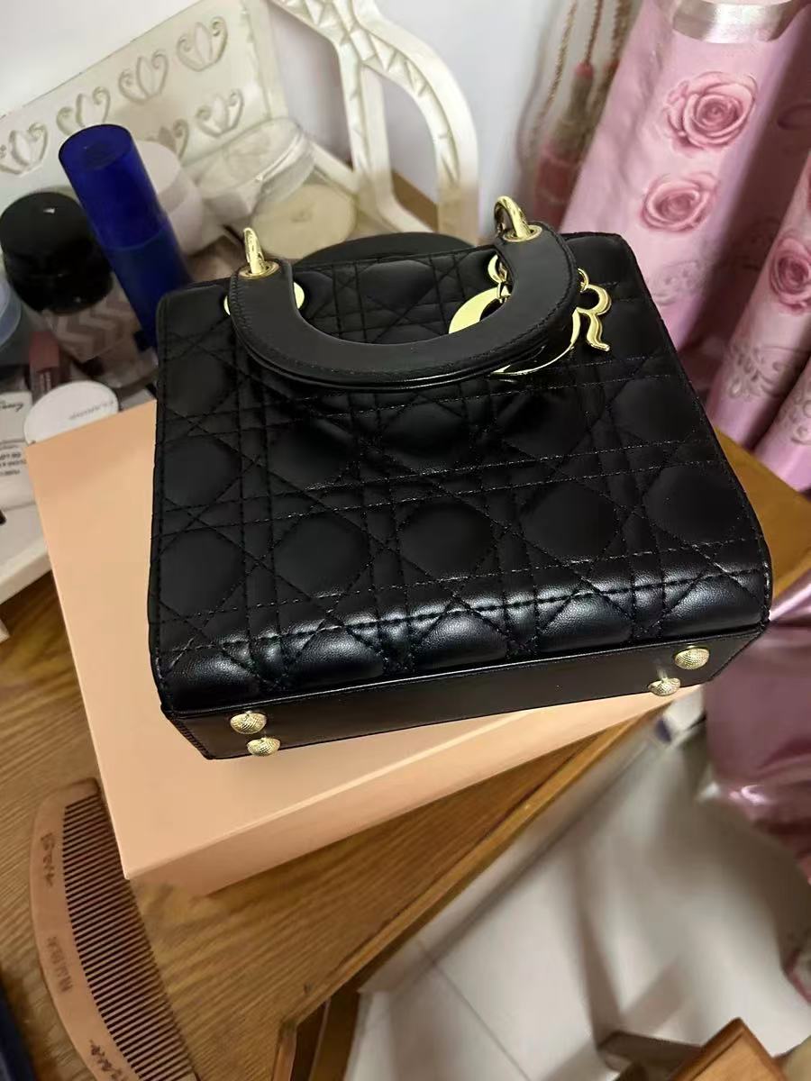 Kleine gesteppte minimalistische Damenhandtasche mit goldener Hardware photo review