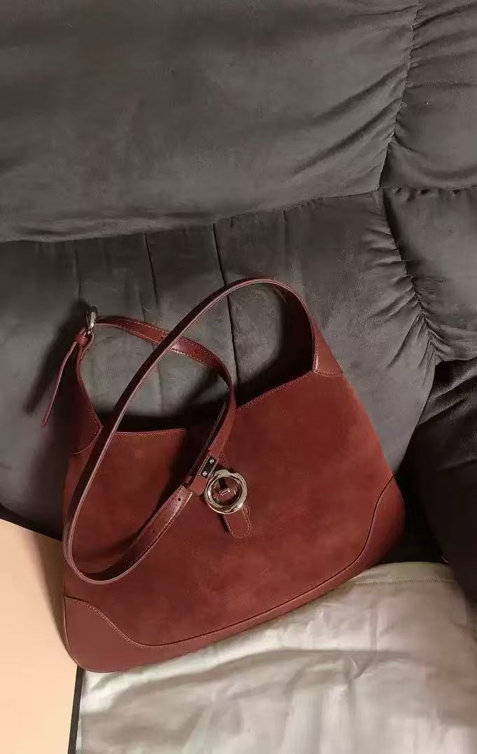 Sac hobo Minimalist Suede Genuine Leather Magnetic Closure de la femme photo review