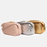 Sac à bandoulière en cuir véritable tissé en forme d'oreiller pour femmes