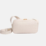 Sac à bandoulière en cuir véritable tissé en forme d'oreiller pour femmes