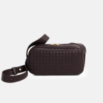 Sac à bandoulière en cuir véritable tissé en forme d'oreiller pour femmes