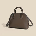 Women's Minimalist Genuine Leather Shell-Shaped Handbag