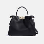 Minimalistische Damen Leder Twist-Lock Crossbody Handtasche