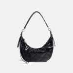 Women's Minimalist Quilted Genuine Leather Crescent Shoulder Hobo Bag