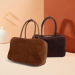 Women's Minimalist Vintage Suede Genuine Leather Zipper Handbag