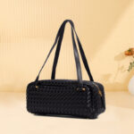 Women's Minimalist Woven Genuine Leather Shoulder Bag