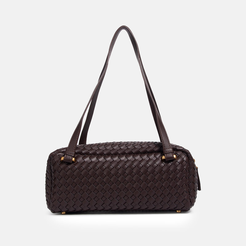 Women's Minimalist Woven Genuine Leather Shoulder Bag