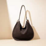 Damen Wildleder Echtes Leder Minimalistische Schulter Hobo Tasche