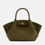 Grand sac fourre-tout en cuir daim en forme de boulette pour femmes