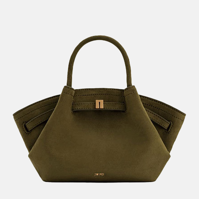 Grand sac fourre-tout en cuir daim en forme de boulette pour femmes